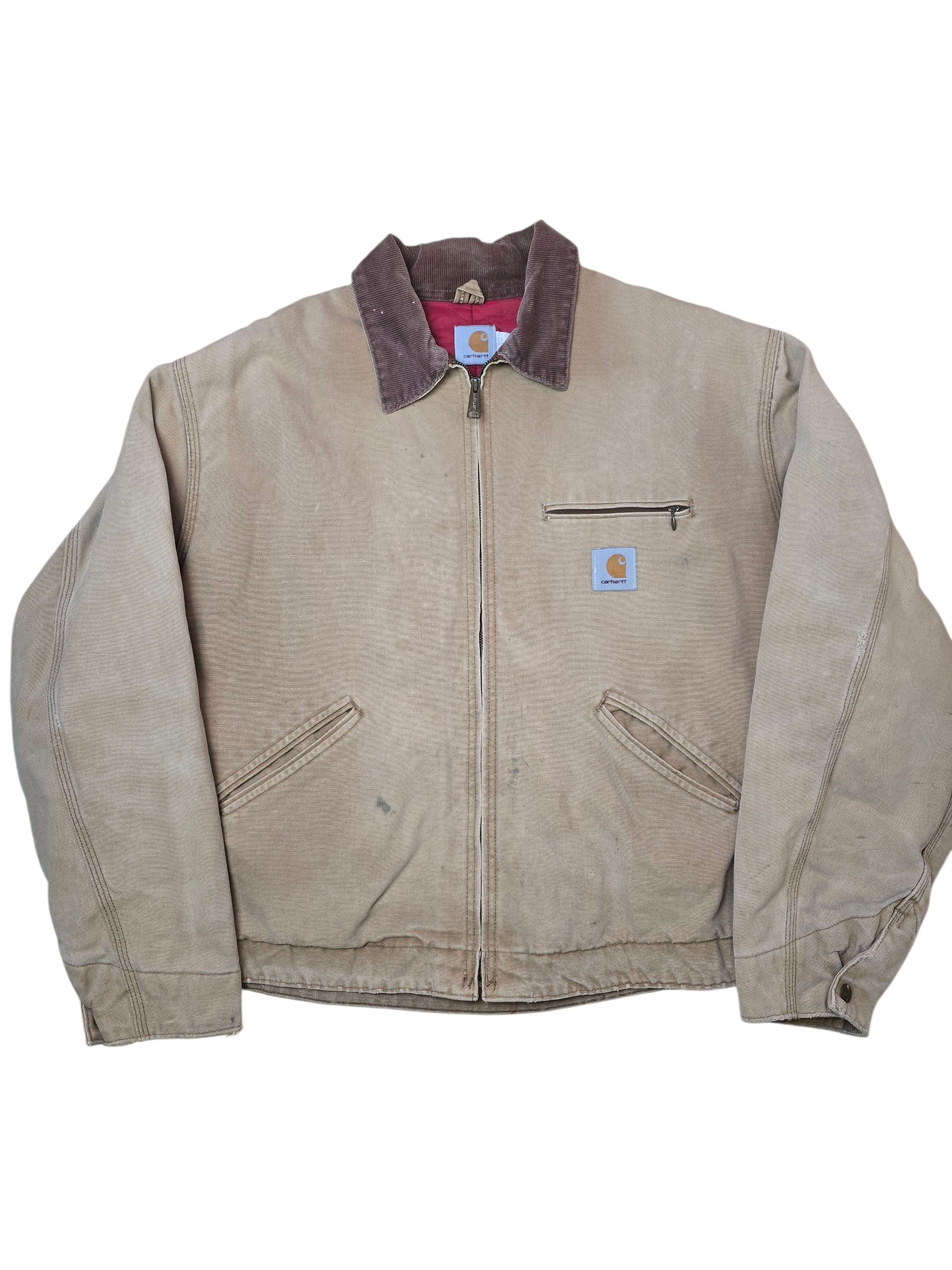 Carhartt Detroit 80s Light Brown Workwear Jacket 6QLJ - Large Carhartt Detroit 80s Light Brown Workwear Jacket 6QLJ - Large