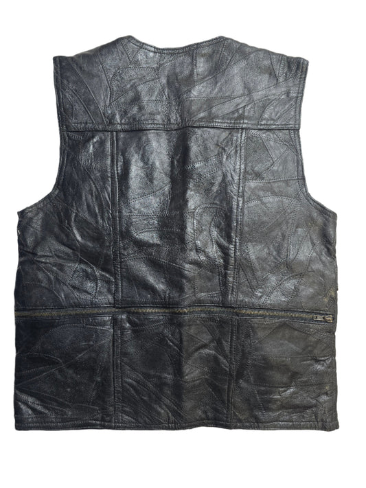 Italian Stone Leather Utility Vest - Large