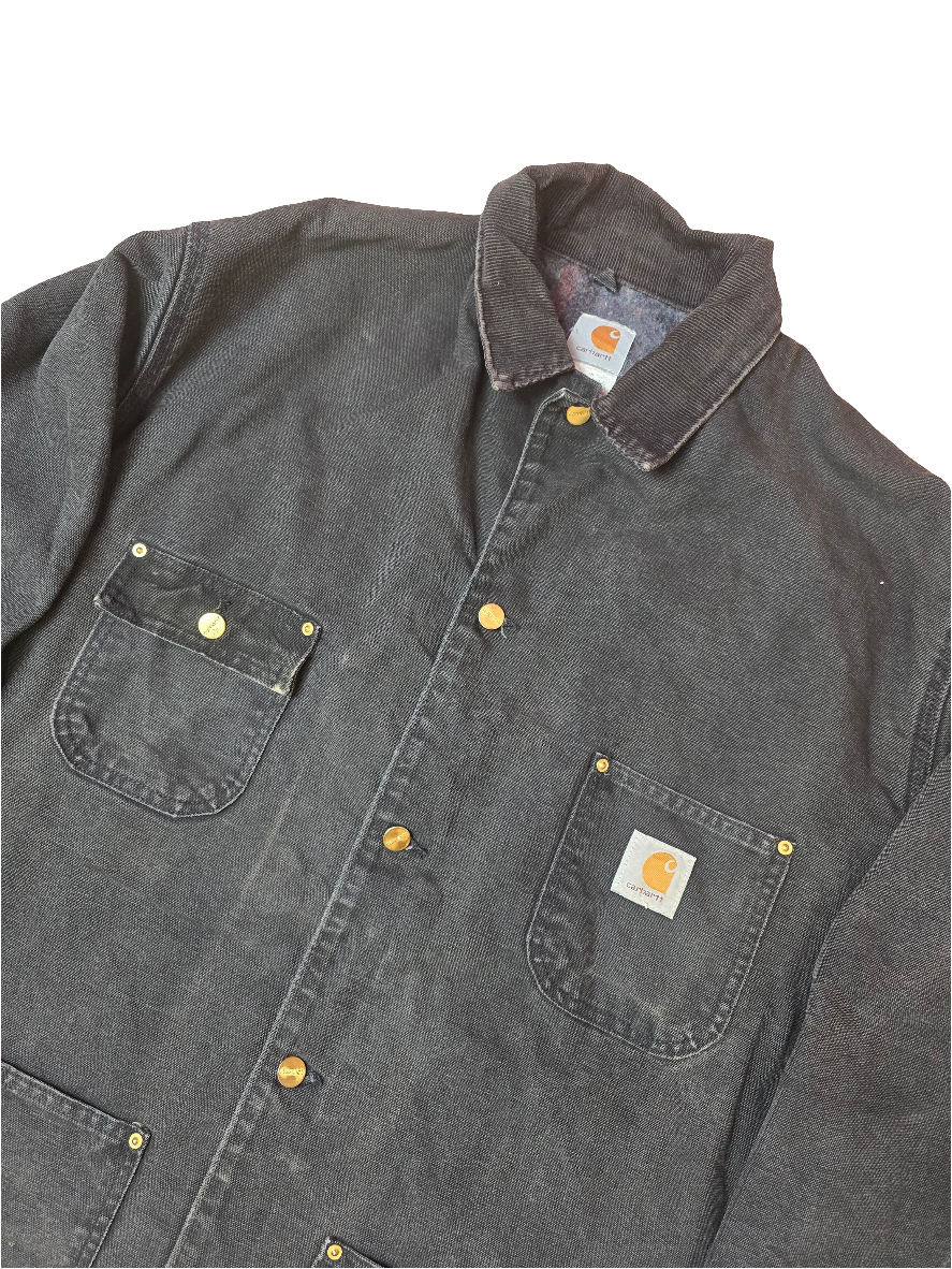 Carhartt Chore Black Fleece Lined Workwear Jacket - 2XL