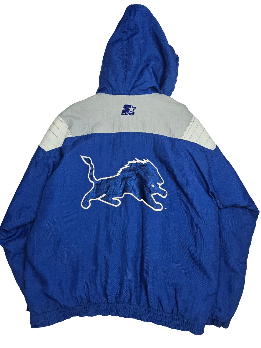 Detroit Lions Starter NFL Blue Pro Sport Heavyweight Jacket - Large