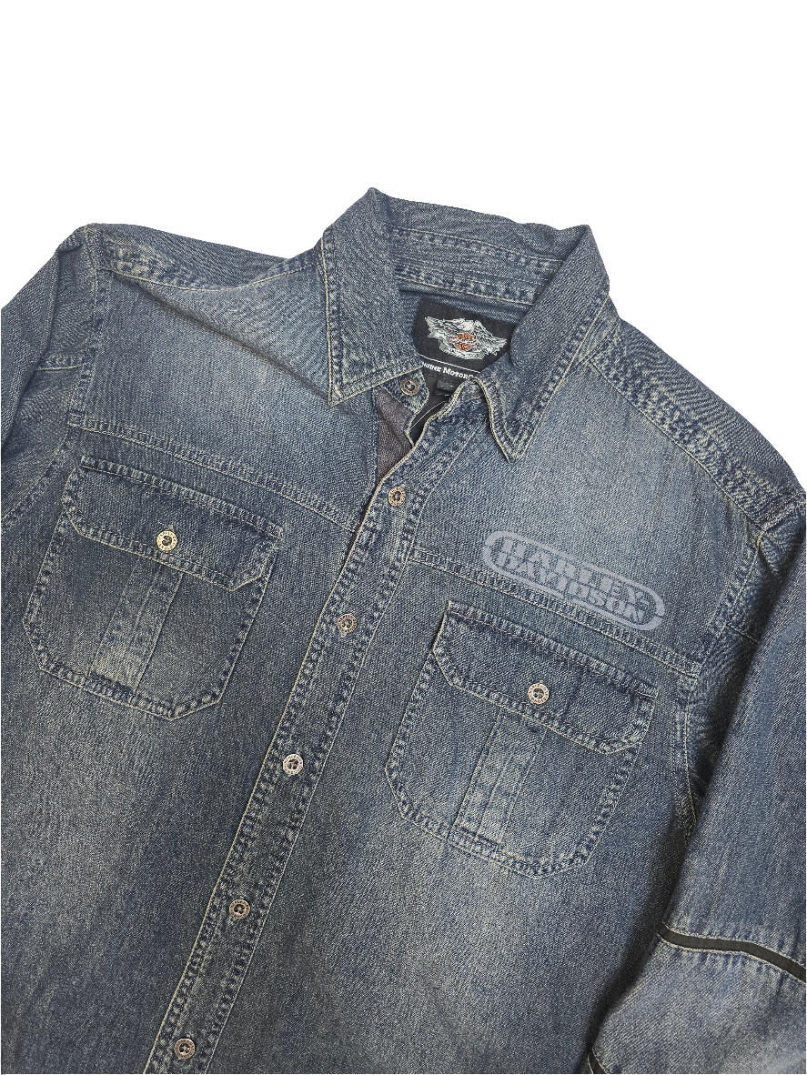 Harley Davidson Denim Shirt - Large
