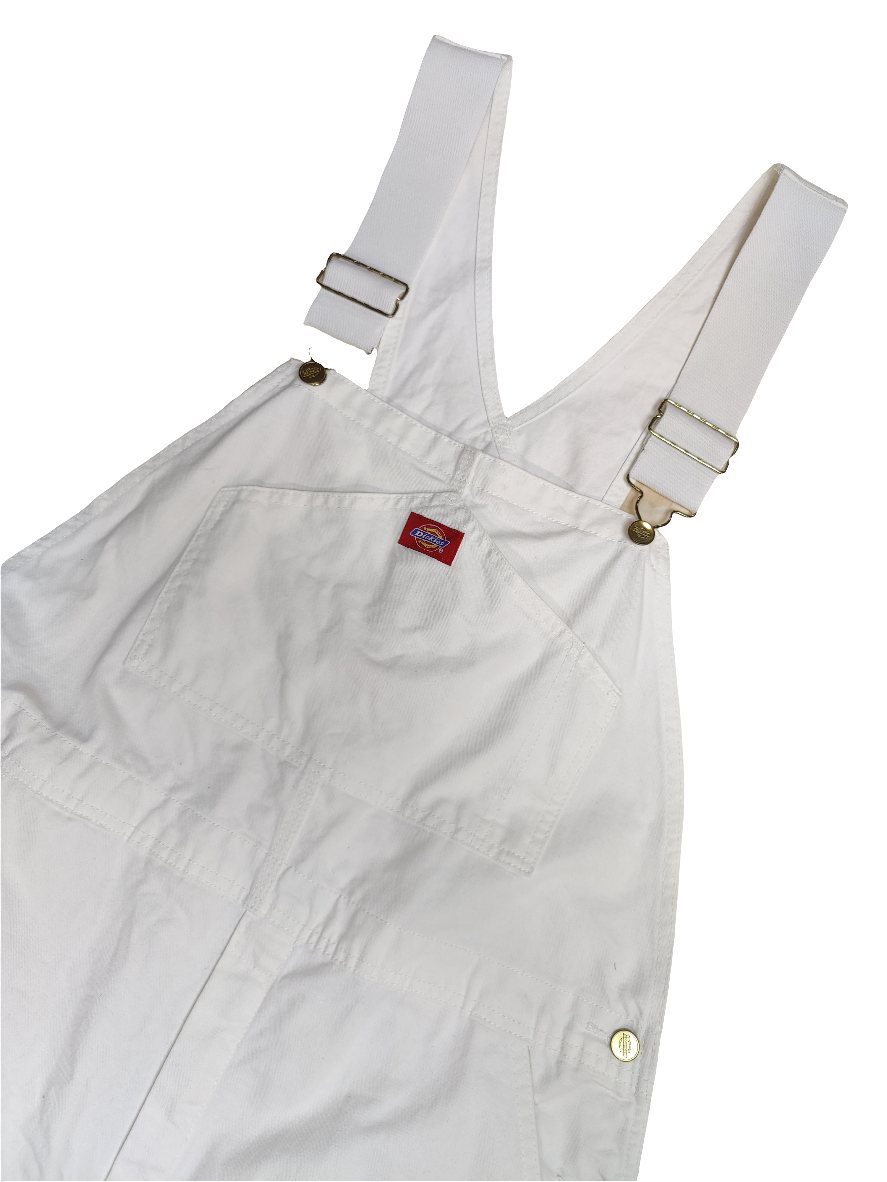 Dickies White Denim Dungarees - W40 x L32