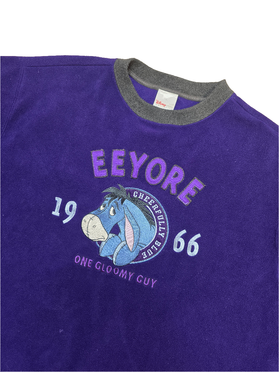 Disney Winnie the Pooh Eeyore Purple Fleece Sweater - Large