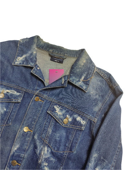 Zantos Distressed Denim Jacket - Medium