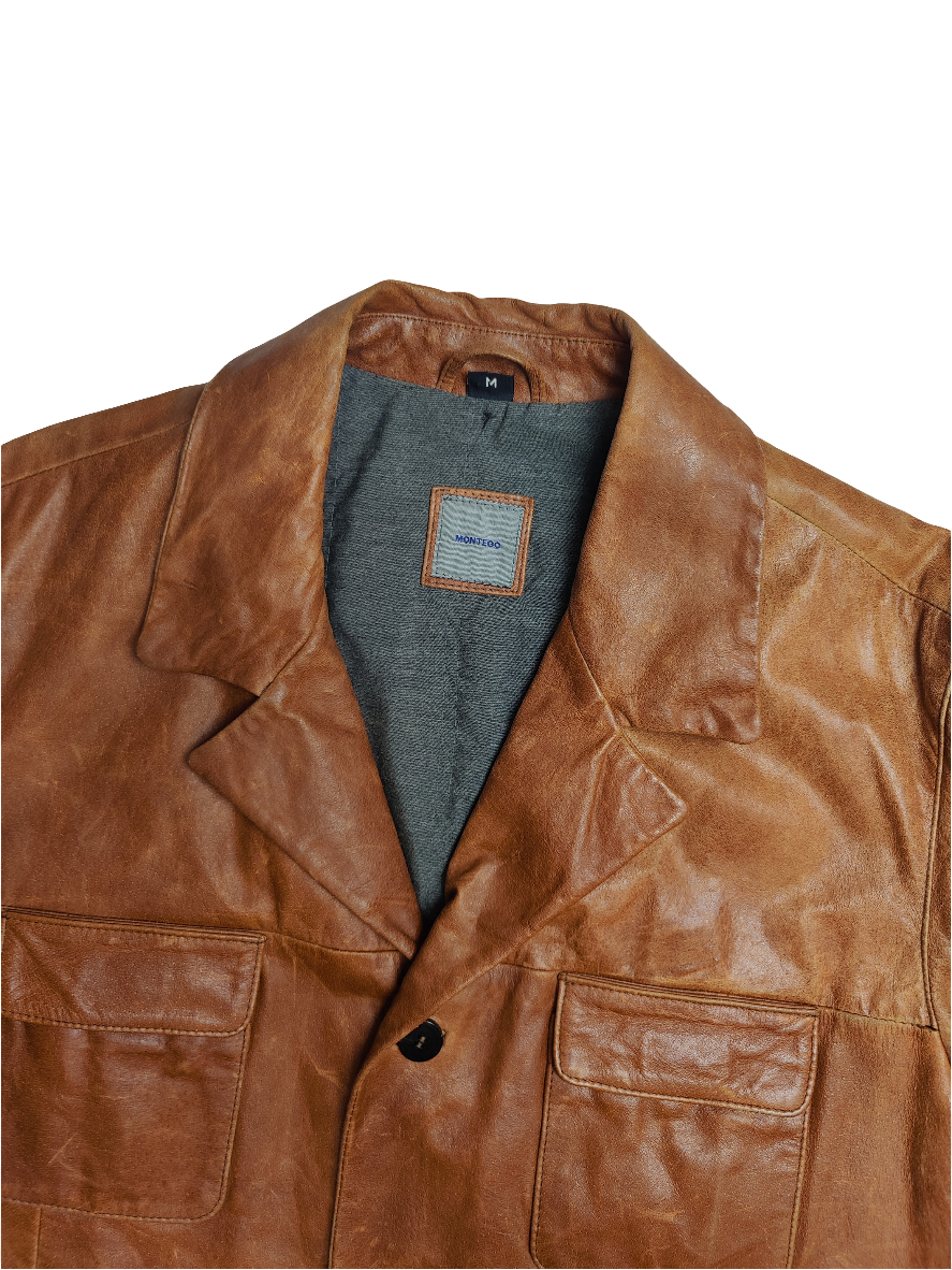 Montego Tan Leather Jacket - Medium