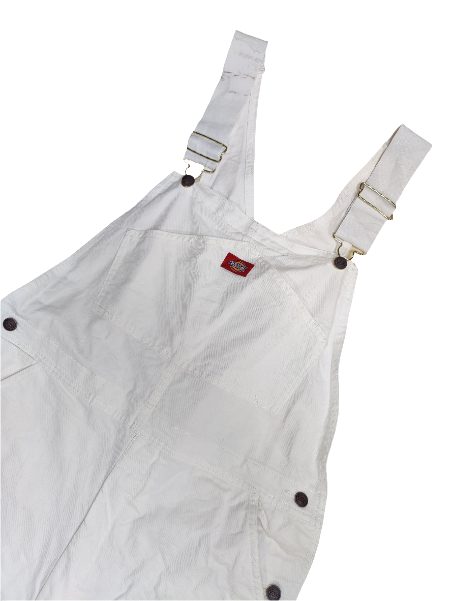 Dickies White Denim Dungarees - W34 L34