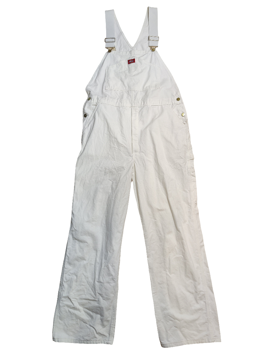 Dickies White Denim Dungarees - W40 x L32