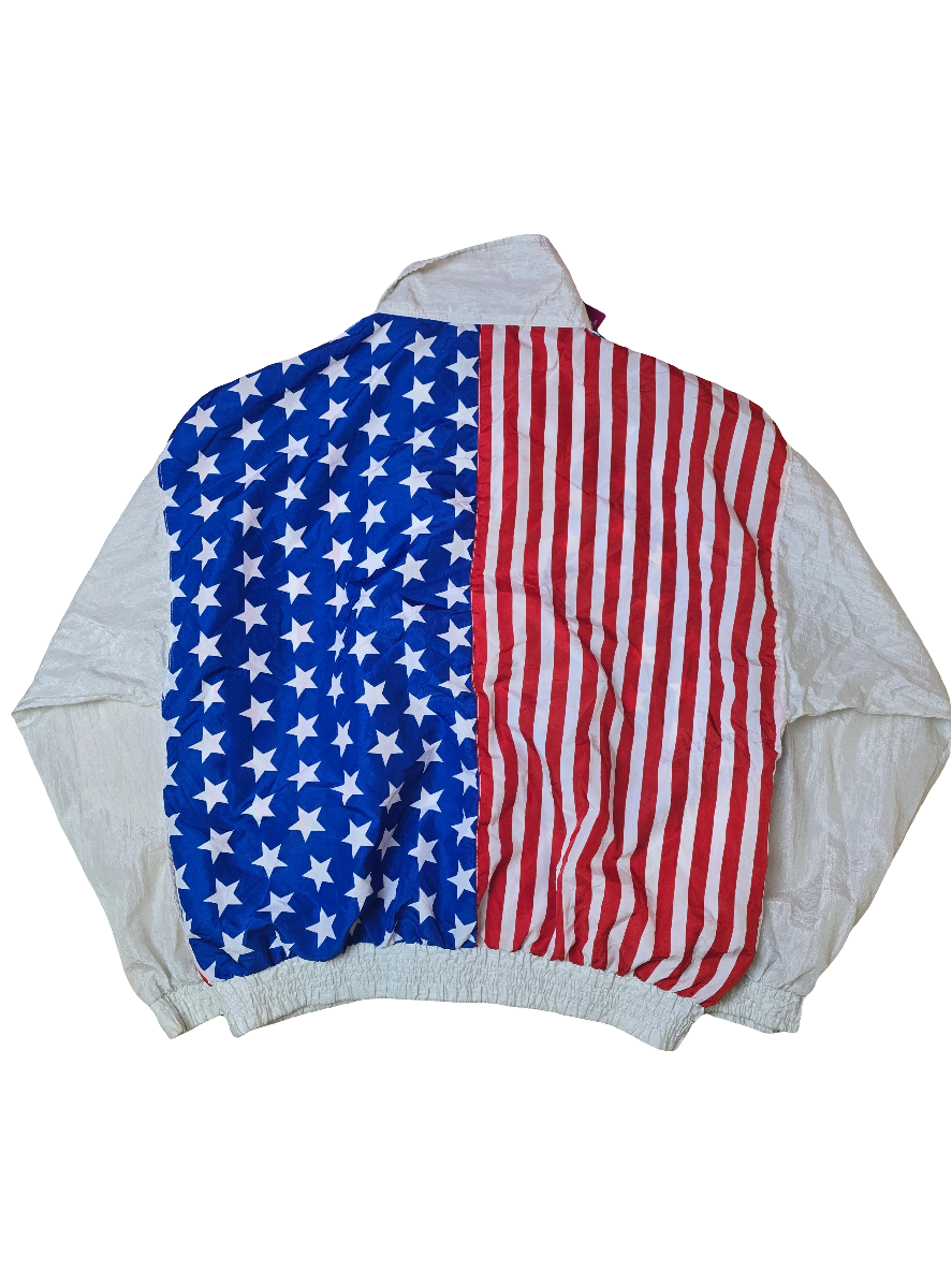Argee Sports American Flag Crazy Festival Shell Jacket - Medium