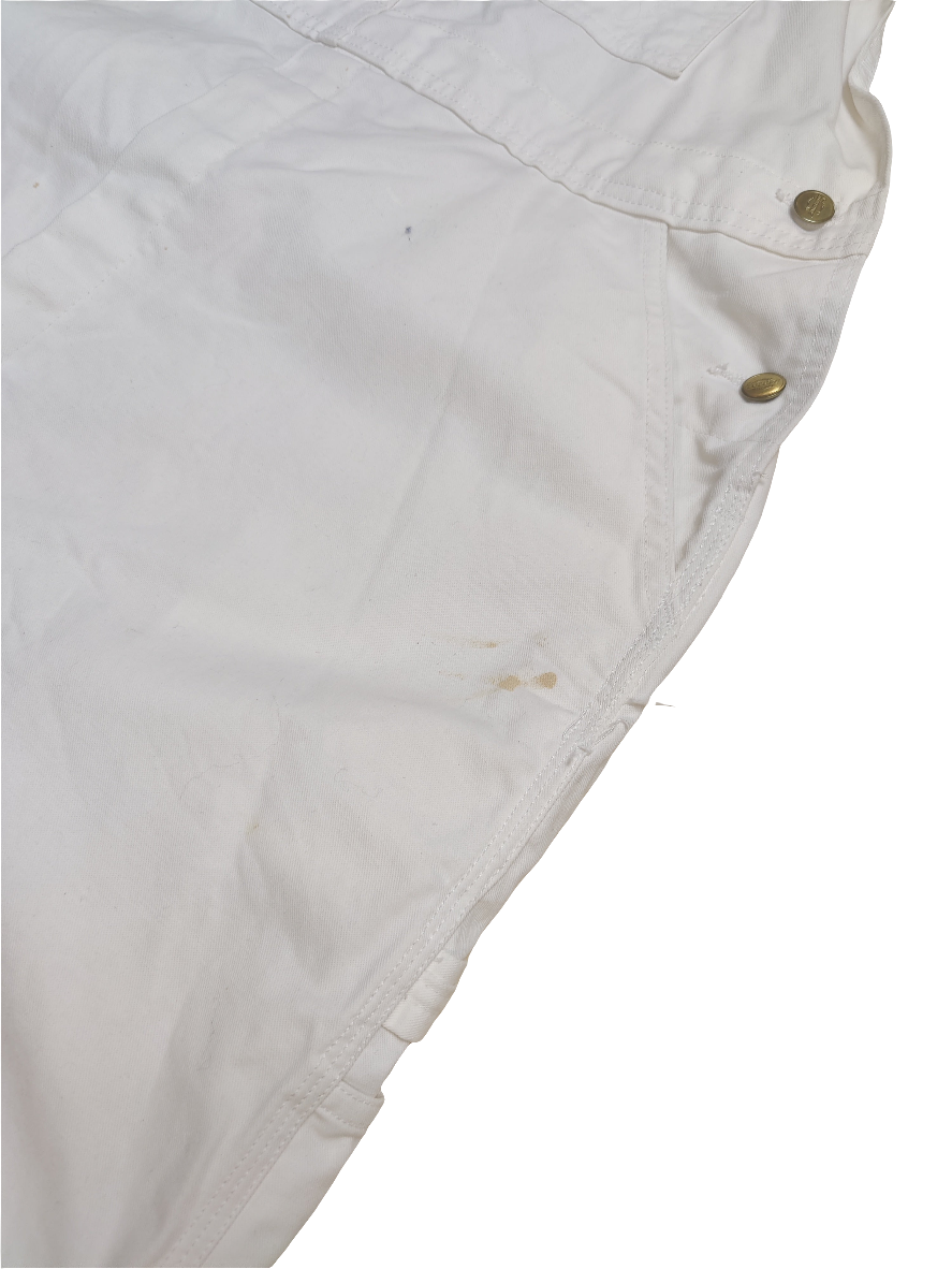 Dickies White Denim Dungarees - W42 L34