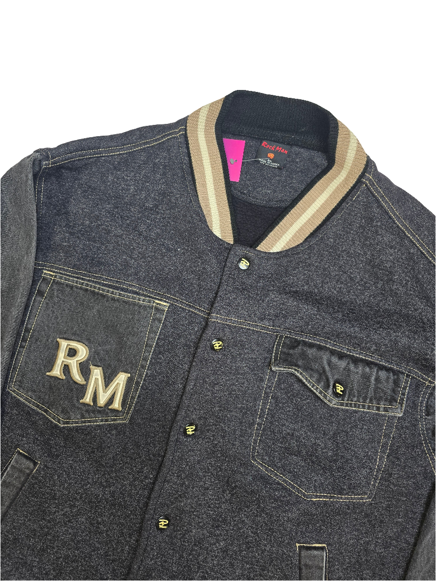 Rockman Platinum Grey Hip Hop  Denim Sleeved Jacket - XL