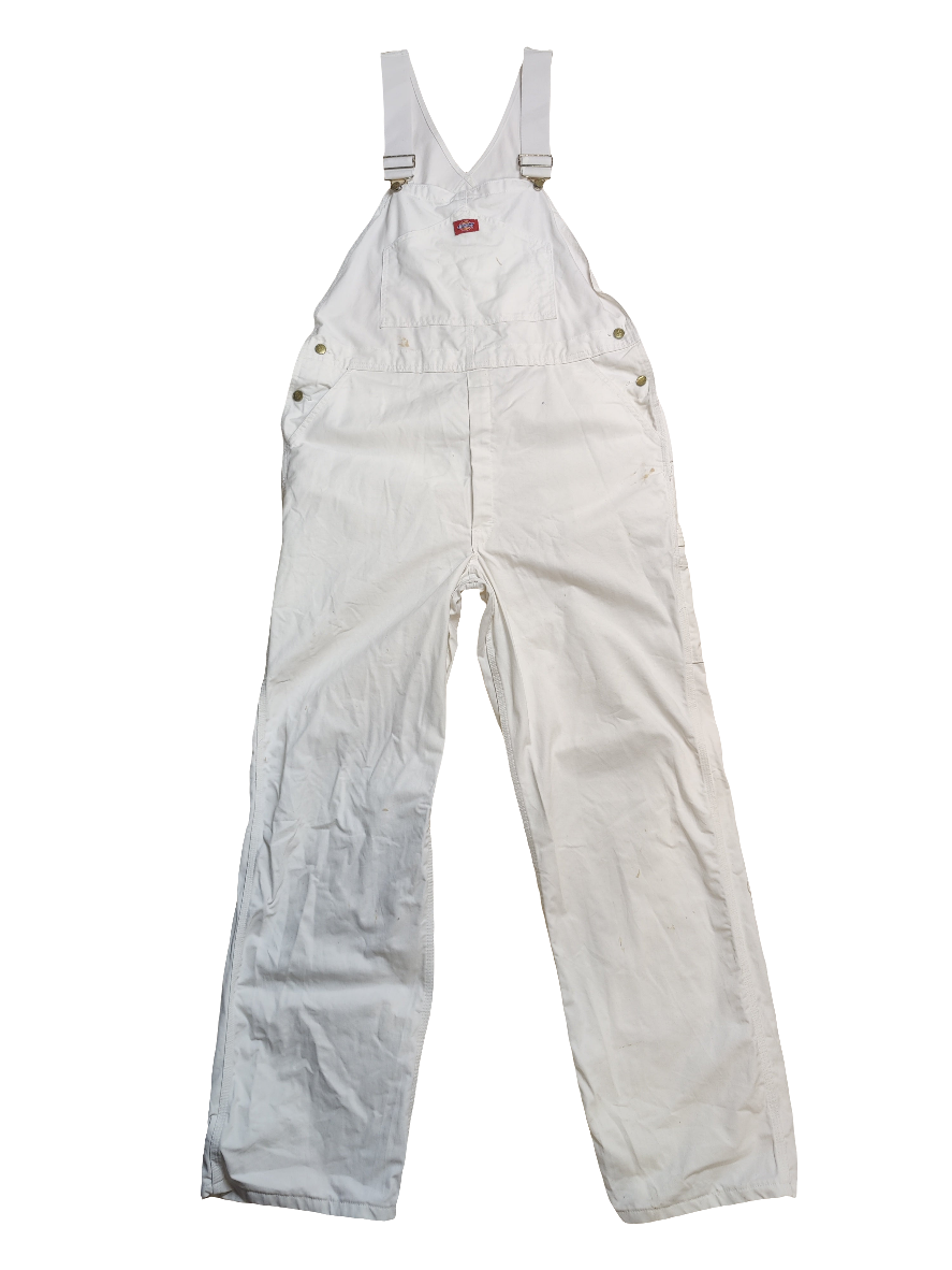 Dickies White Denim Dungarees - W42 L34