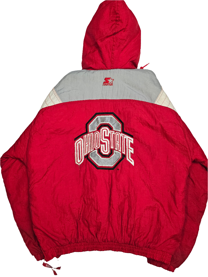 Starter Ohio State Red Pullover Heavyweight Pro Sport Jacket - XL