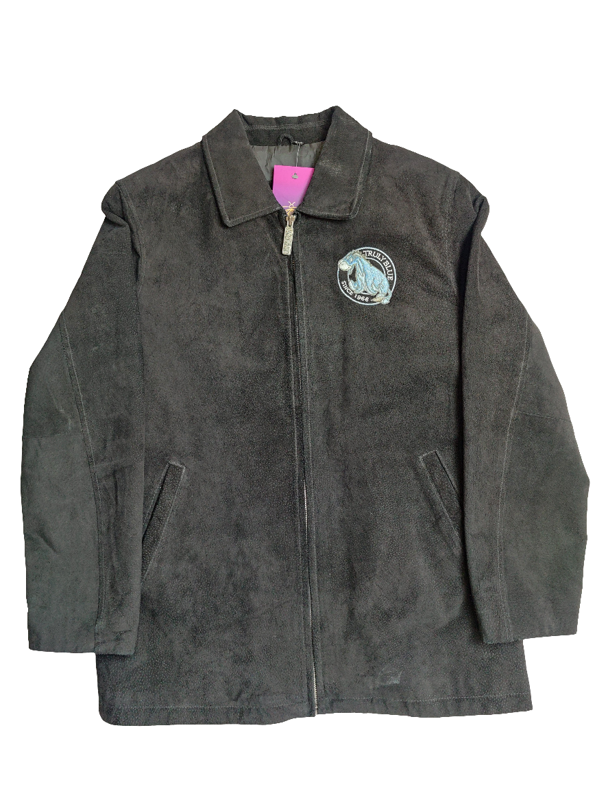 Disney Eeyore True Blue Vintage Suede Leather Jacket - Large
