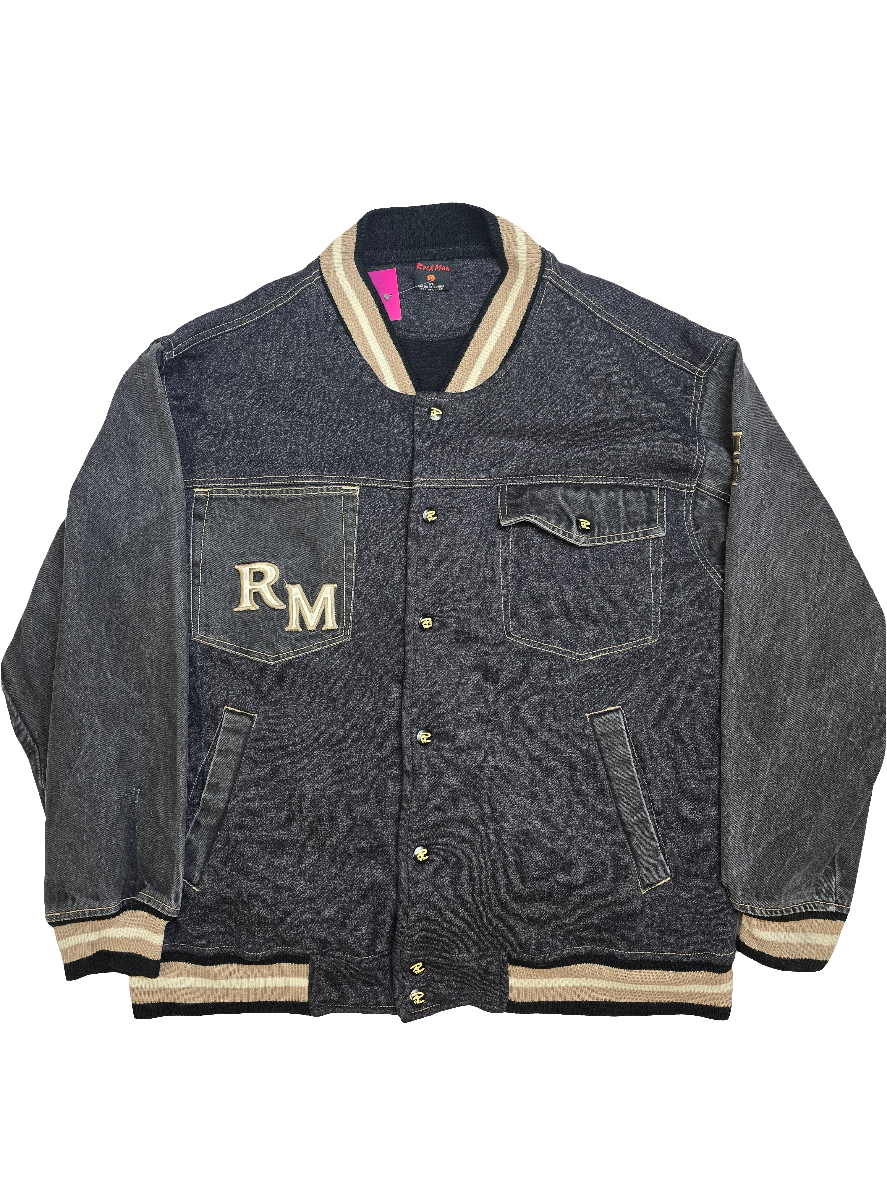Rockman Platinum Grey Hip Hop  Denim Sleeved Jacket - XL