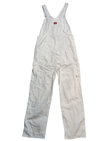 Dickies White Denim Dungarees - W34 L34