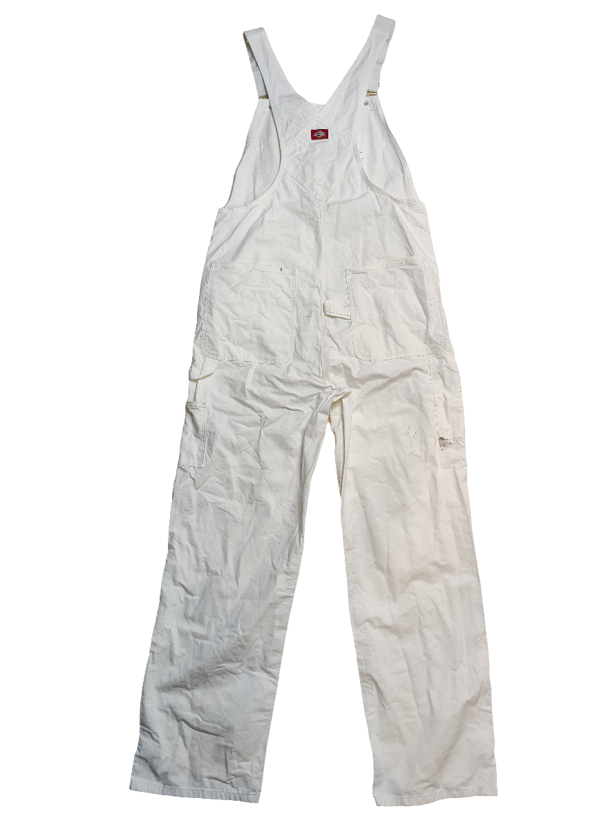 Dickies White Denim Dungarees - W34 L34