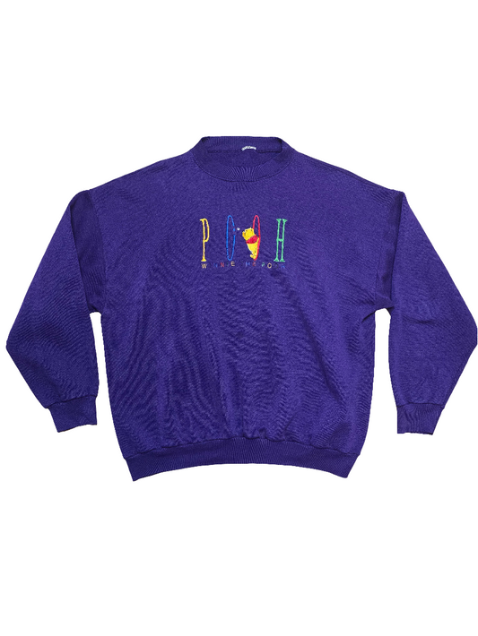Disney Winnie the Pooh Purple Sweatshirt - Large