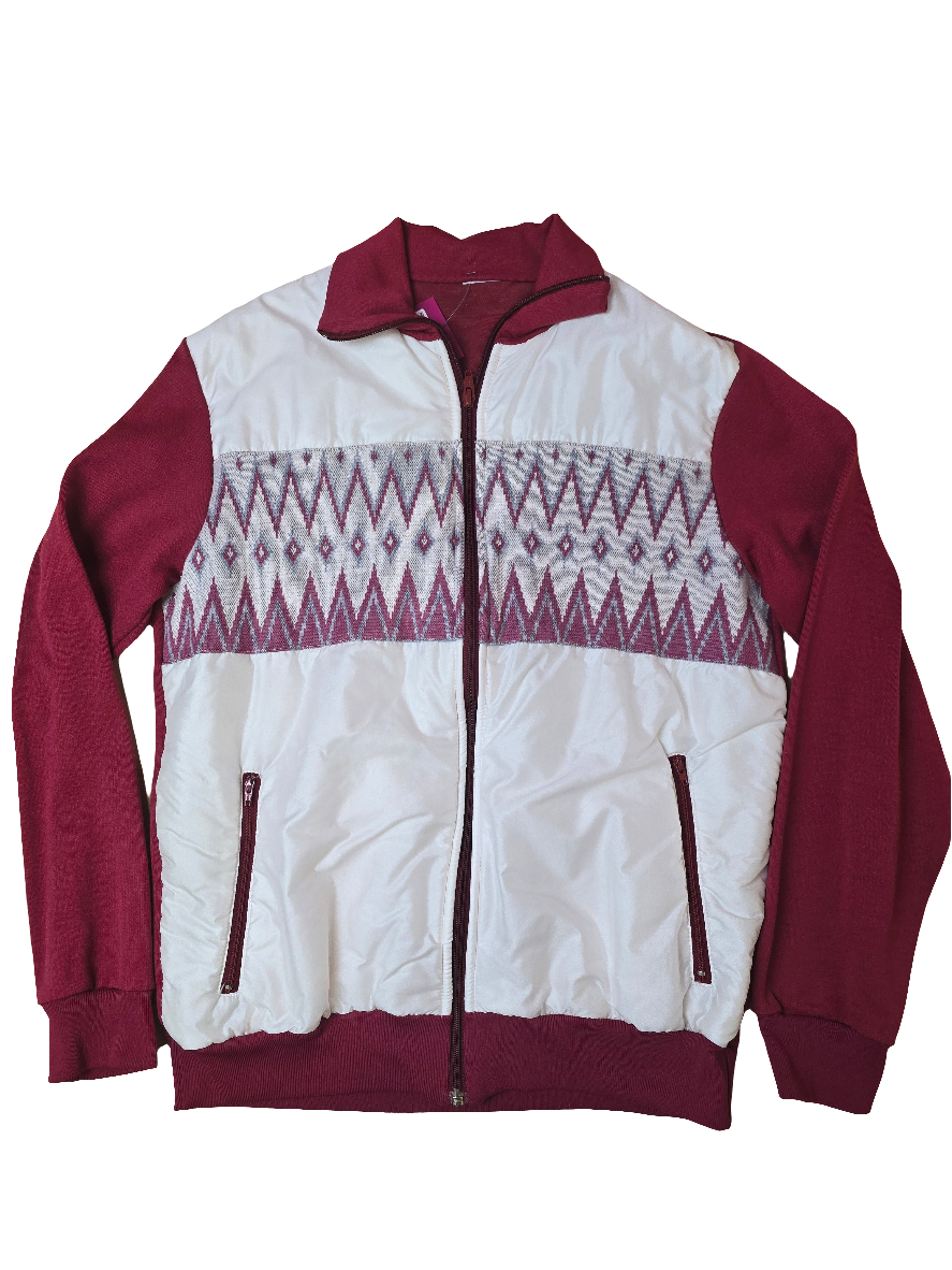 White & Red 80s Shell Crazy Festival Jacket - Medium