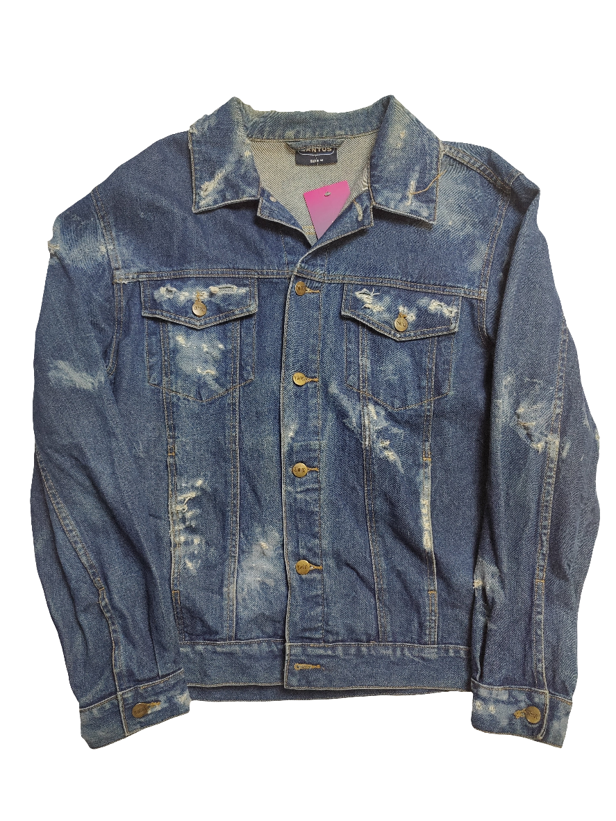Zantos Distressed Denim Jacket - Medium