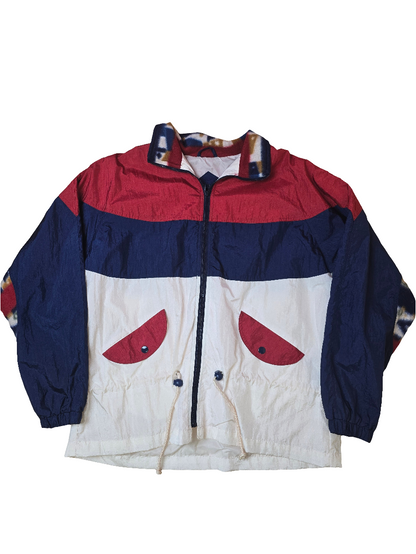 Kaotic Crazy Shell Jacket Blue White & Red - Medium