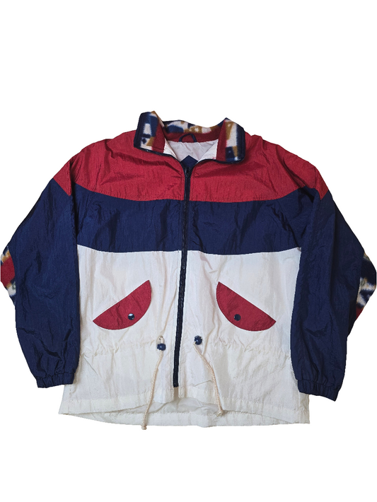 Kaotic Crazy Shell Jacket Blue White & Red - Medium