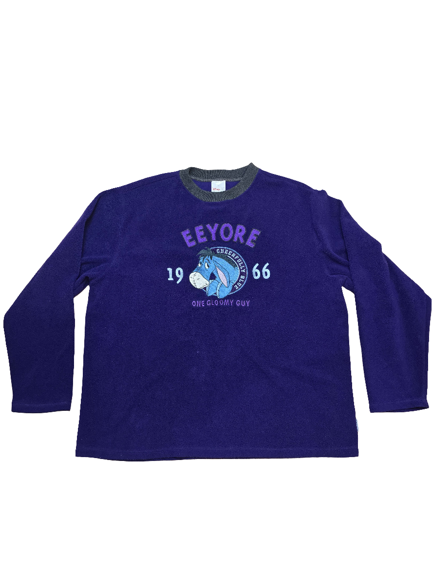 Disney Winnie the Pooh Eeyore Purple Fleece Sweater - Large
