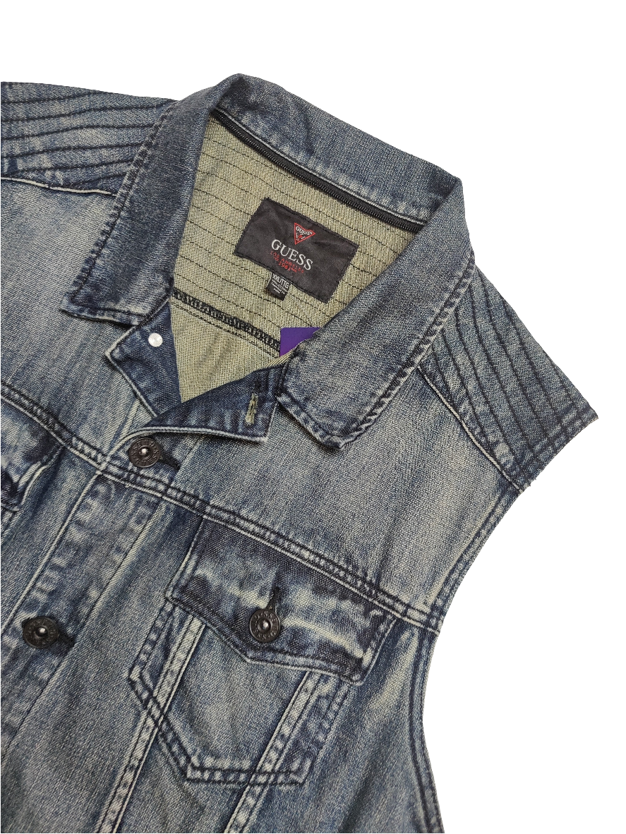 Guess Sleeveless Denim Jacket - Large