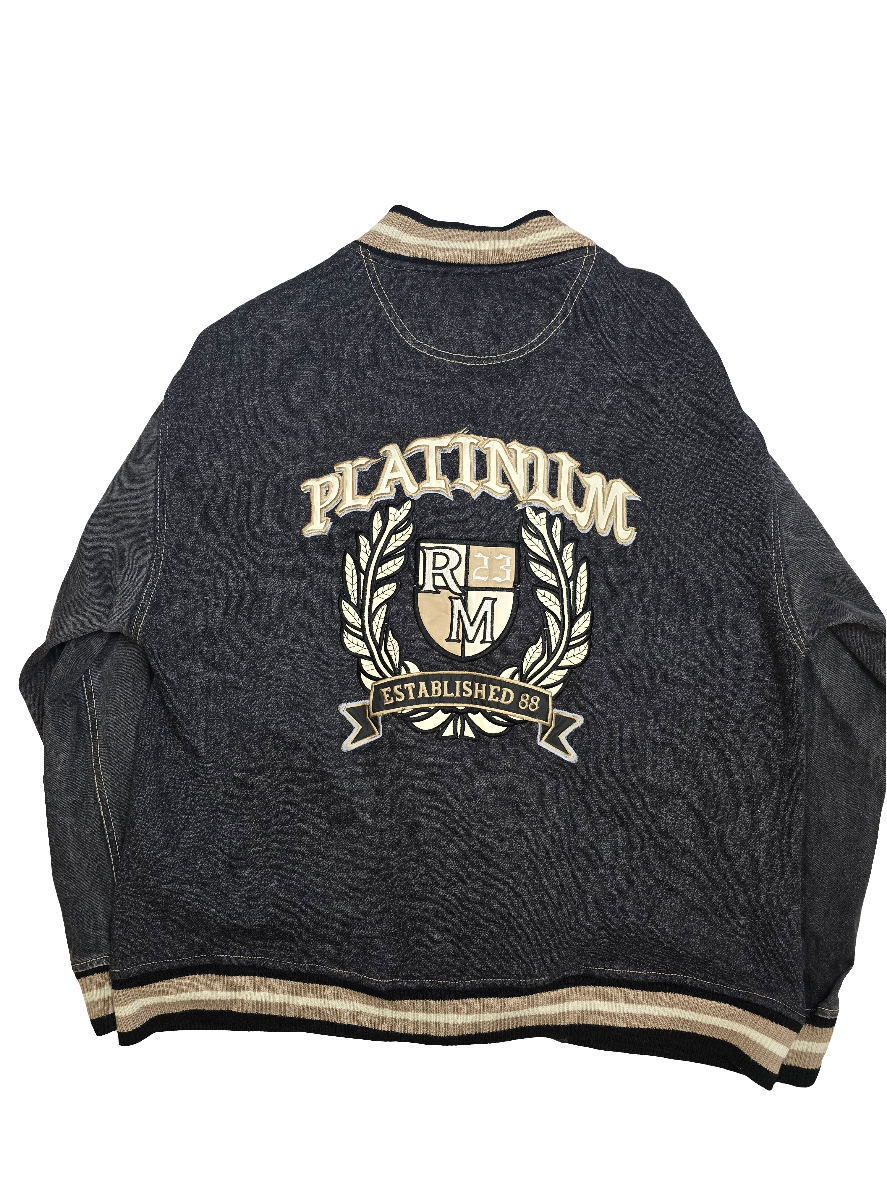 Rockman Platinum Grey Hip Hop  Denim Sleeved Jacket - XL