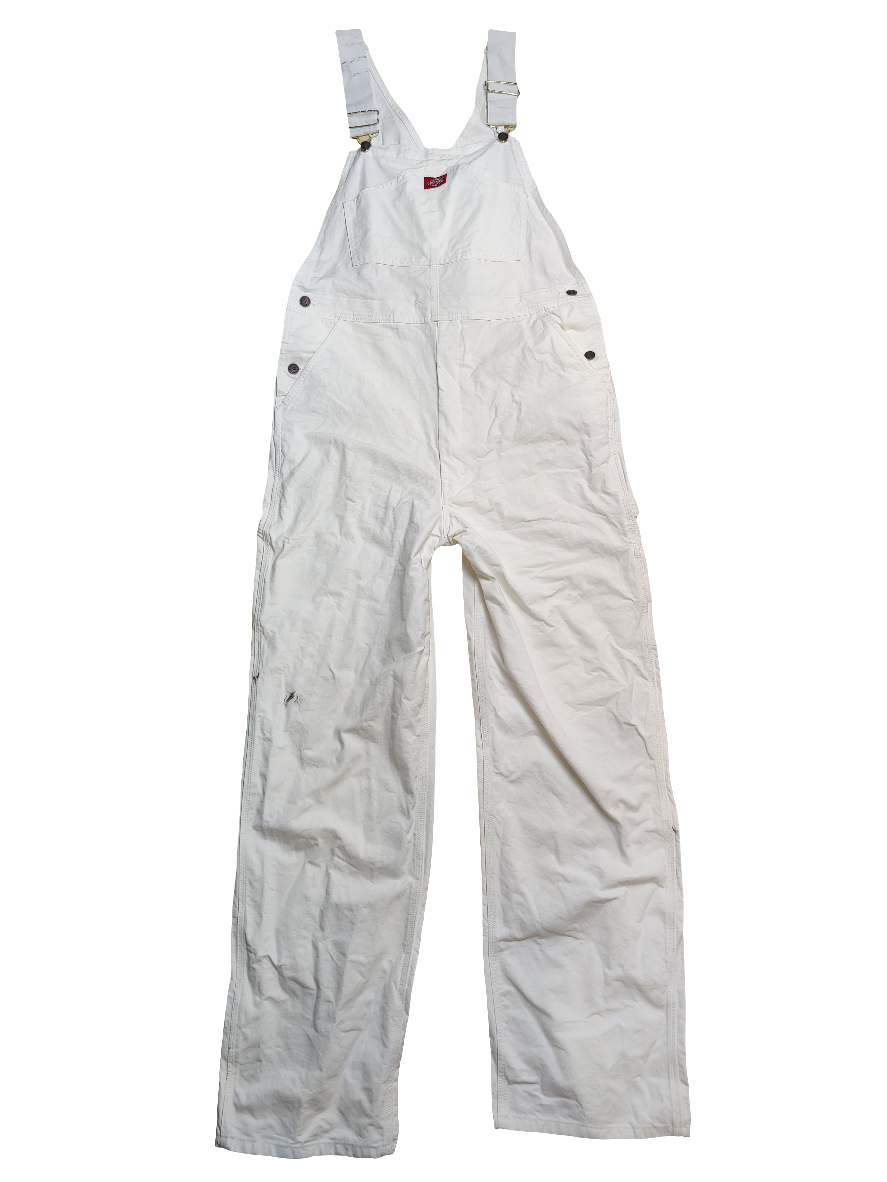 Dickies White Denim Dungarees - W34 L34