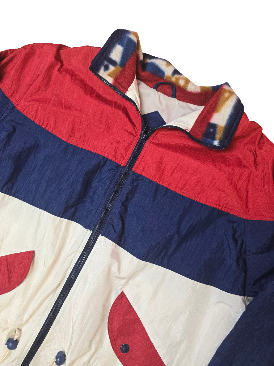 Kaotic Crazy Shell Jacket Blue White & Red - Medium