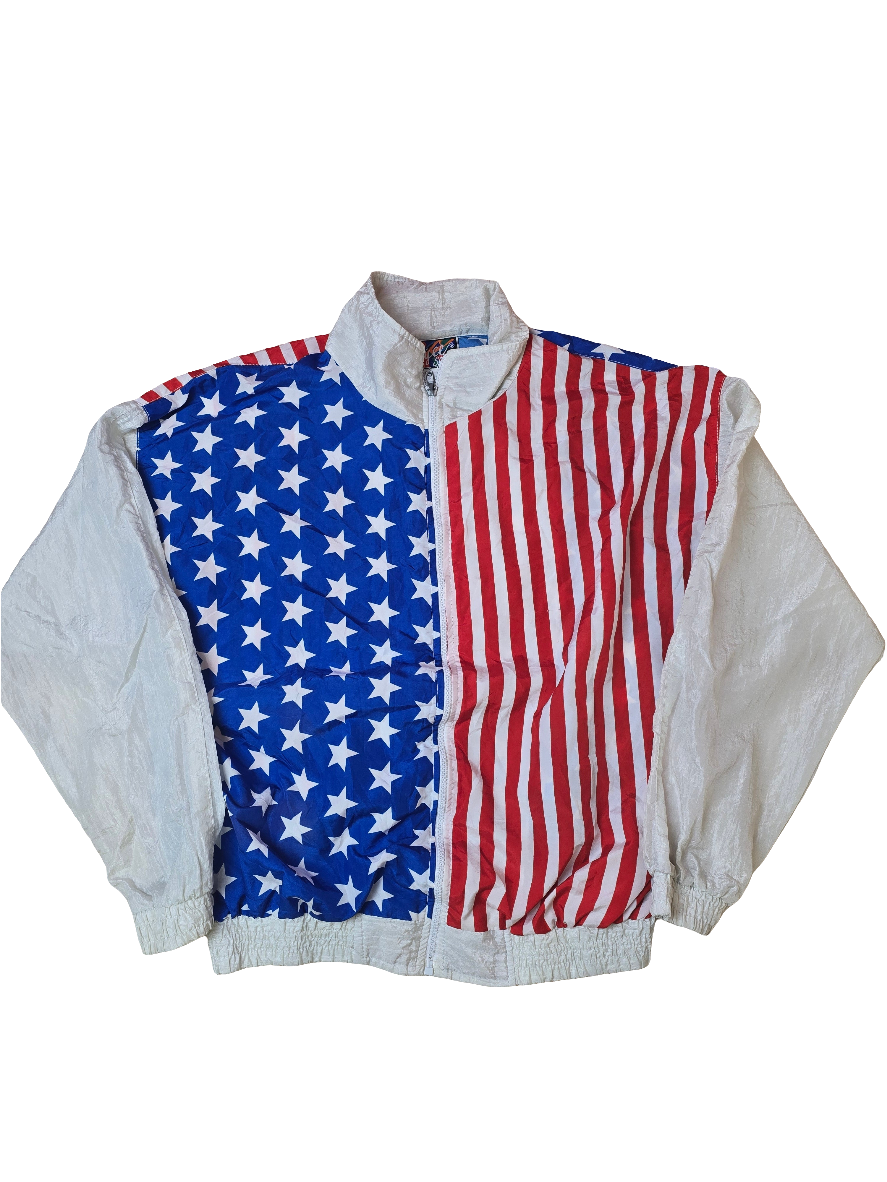 Argee Sports American Flag Crazy Festival Shell Jacket - Medium