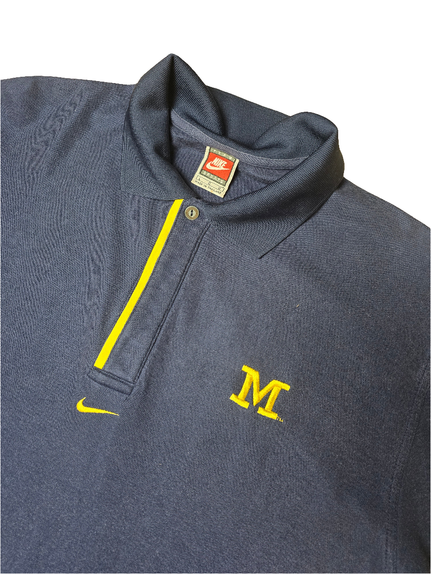 NIKE Michigan Wolverines Polo Shirt - Large