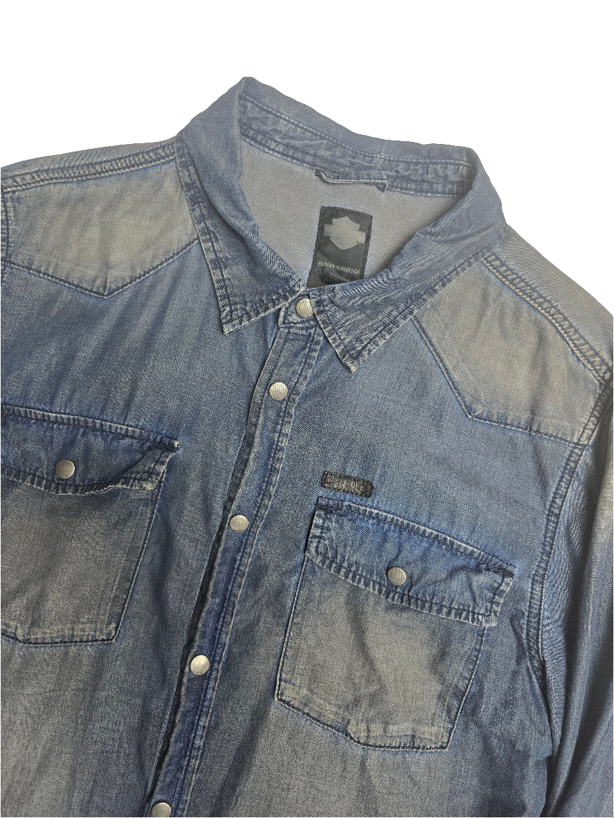 Harley Davidson Denim Shirt - Large