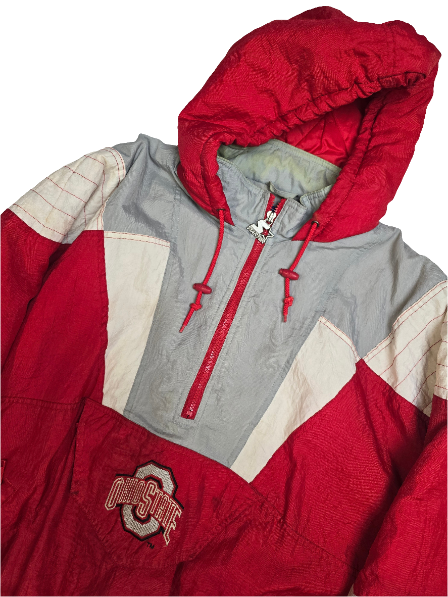 Starter Ohio State Red Pullover Heavyweight Pro Sport Jacket - XL