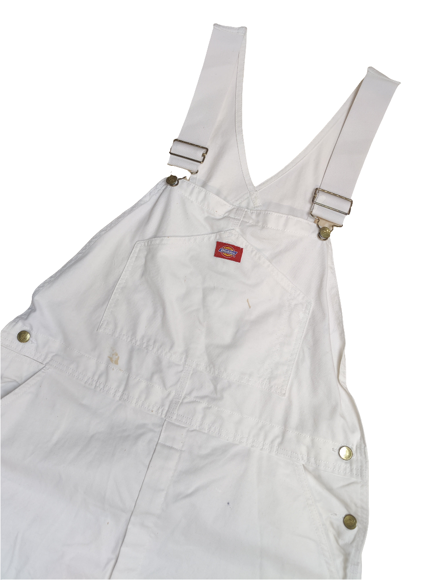 Dickies White Denim Dungarees - W42 L34