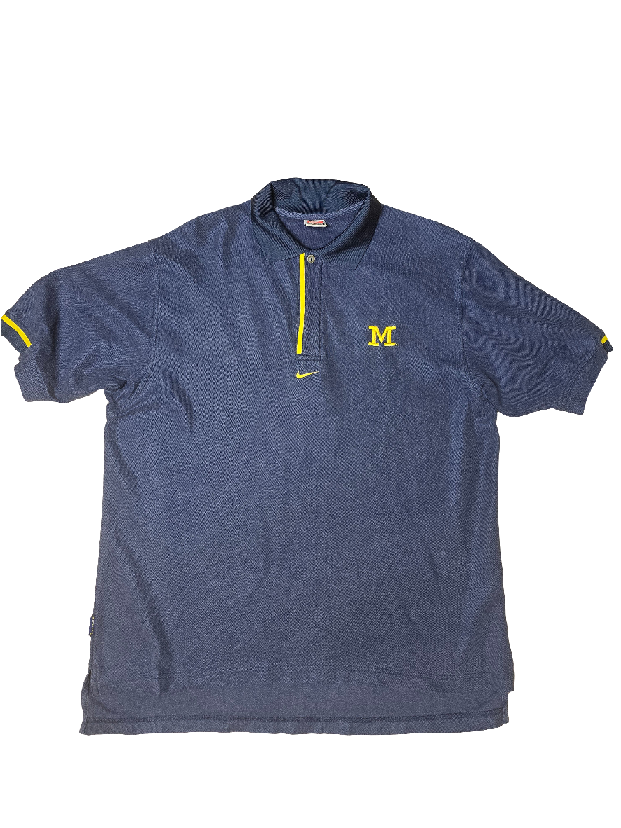 NIKE Michigan Wolverines Polo Shirt - Large