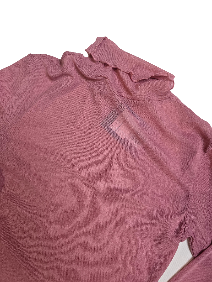 Y2K Pink Turtle Neck Mesh Top - 10