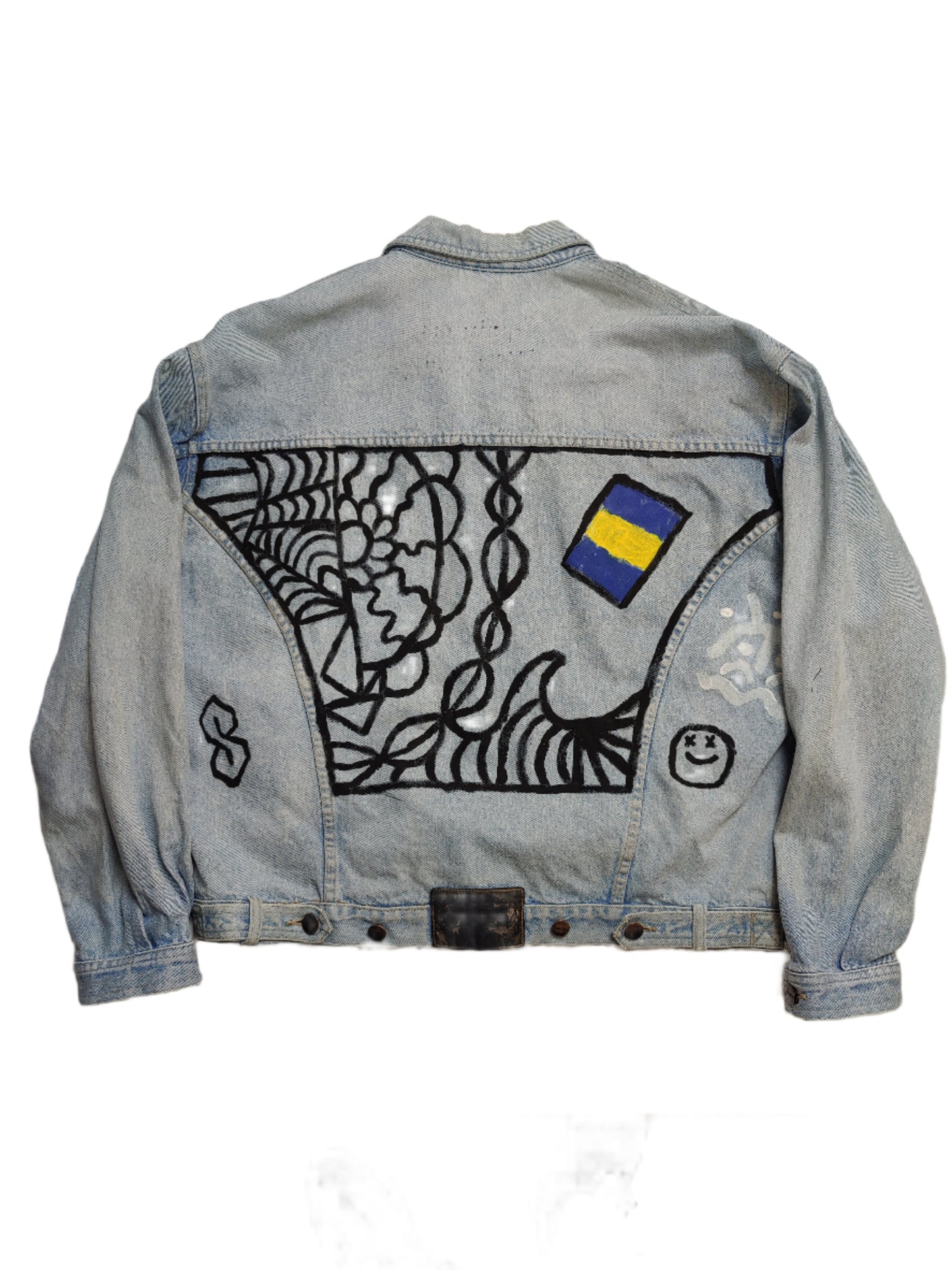Hand Painted Denim Jacket - Large