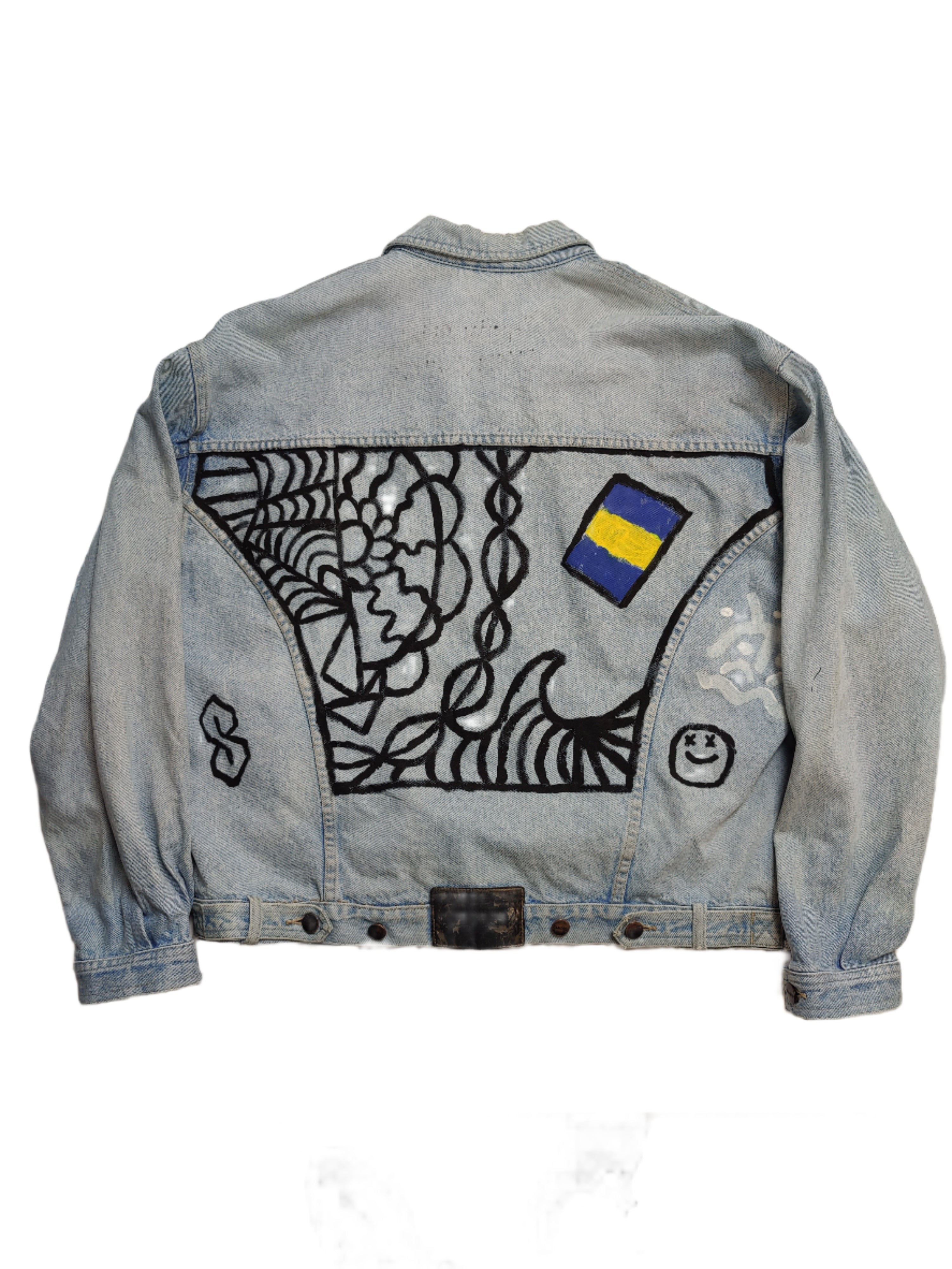 Hand Painted Denim Jacket - Large