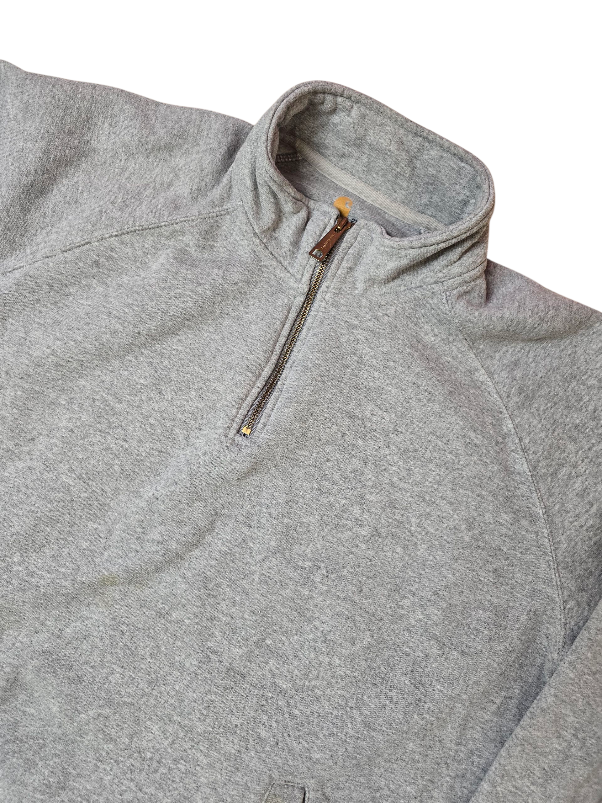 Carhartt Grey 1/4 Zip Workwear Sweatshirt - 2XL