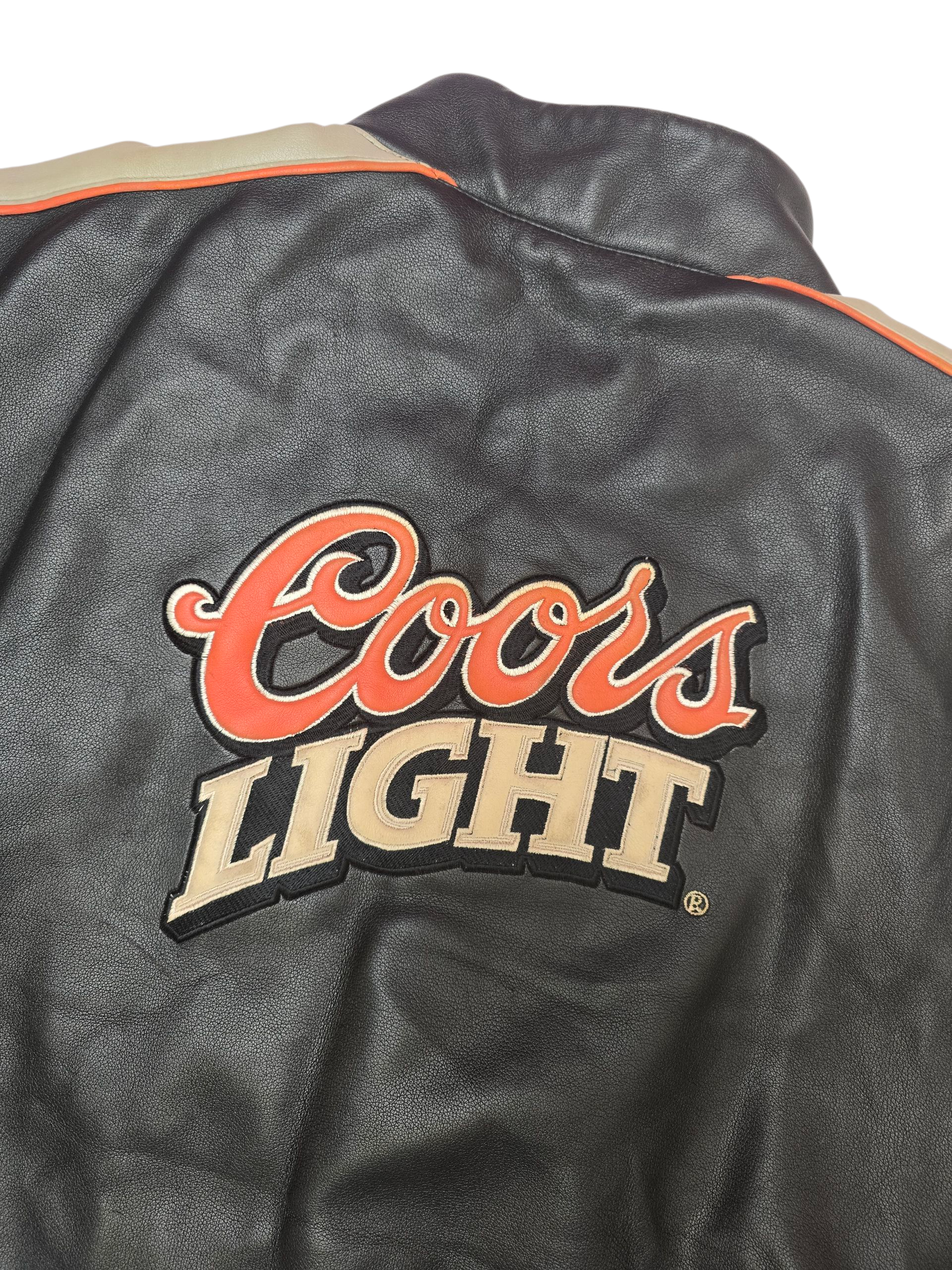 NASCAR Sterling Marlin Coors Lite Faux Leather Jacket - Medium