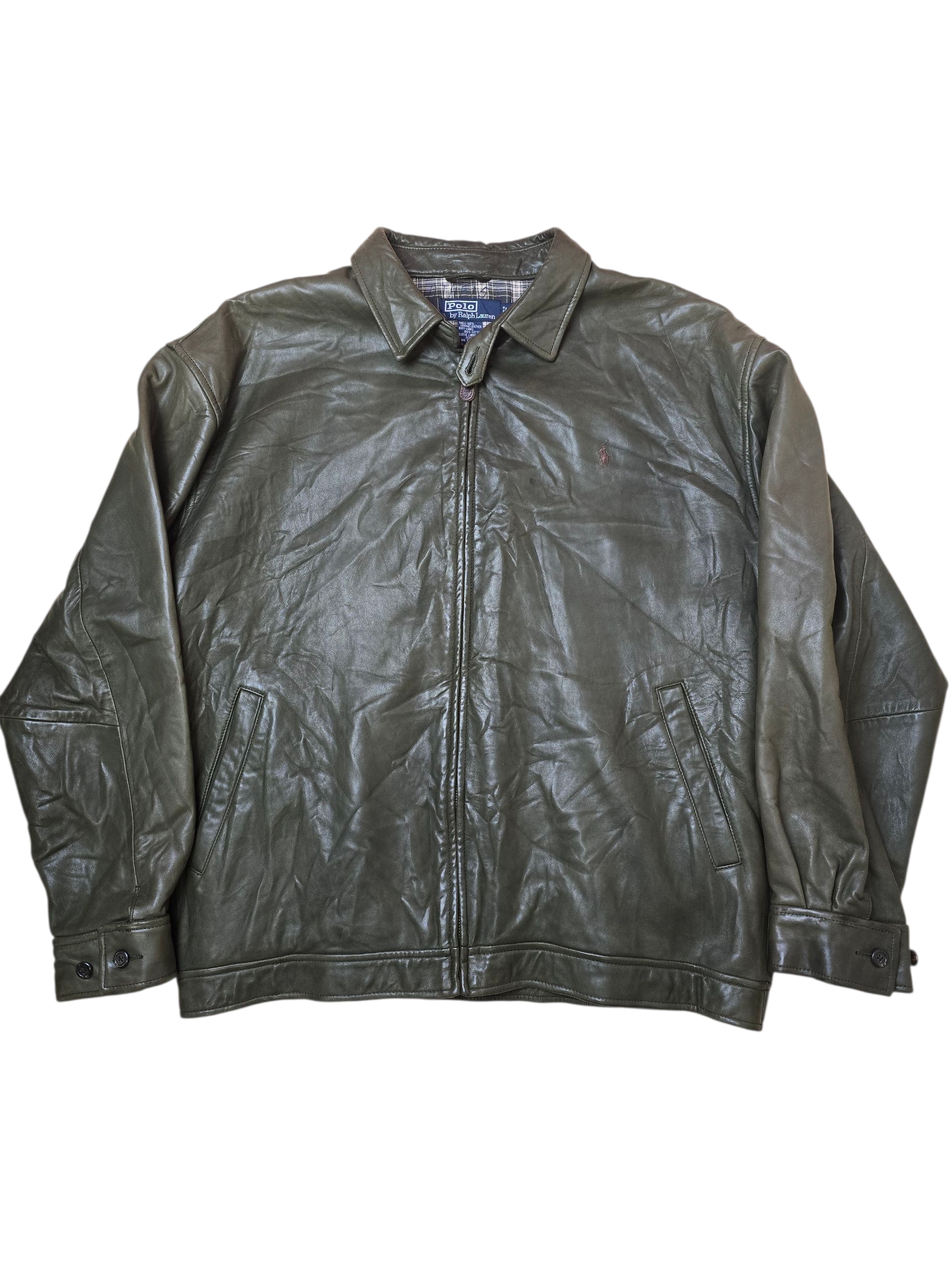 Ralph Lauren Soft Green Leather Jacket - XL