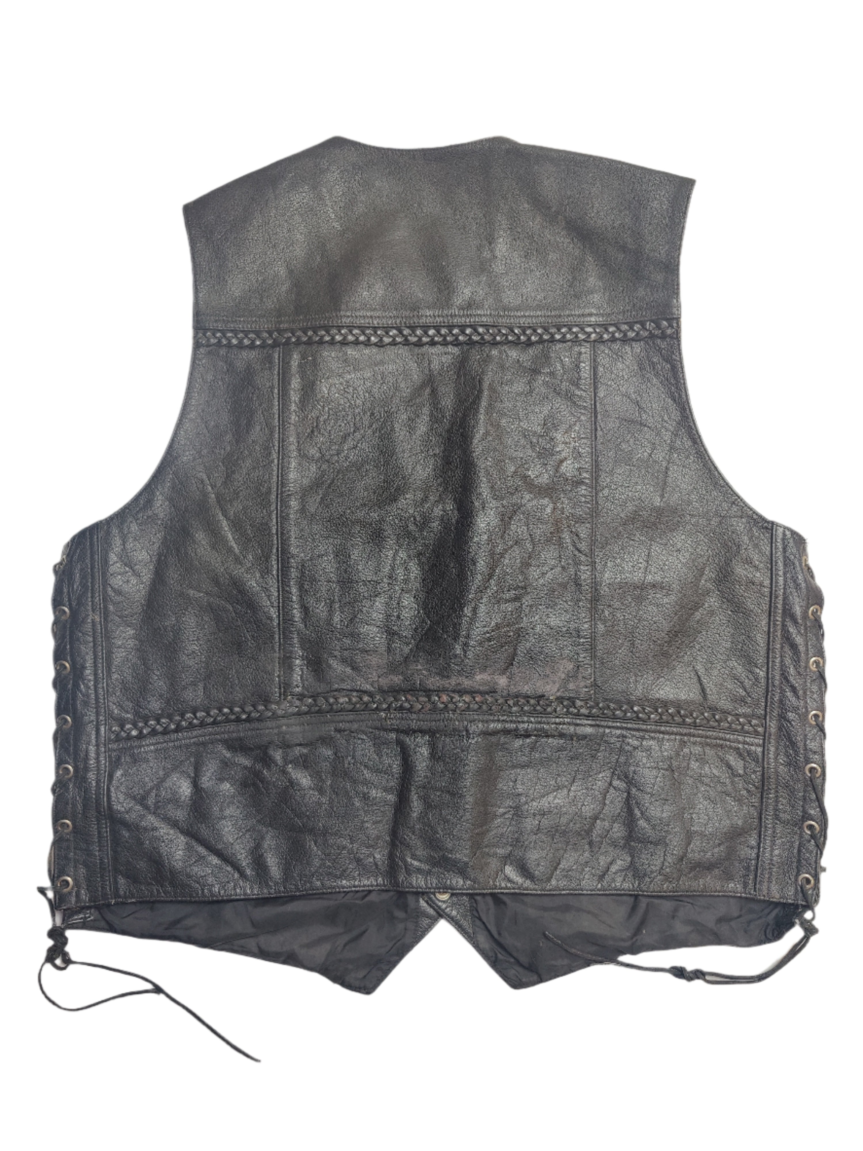 Leather Braided Vest - 2XL