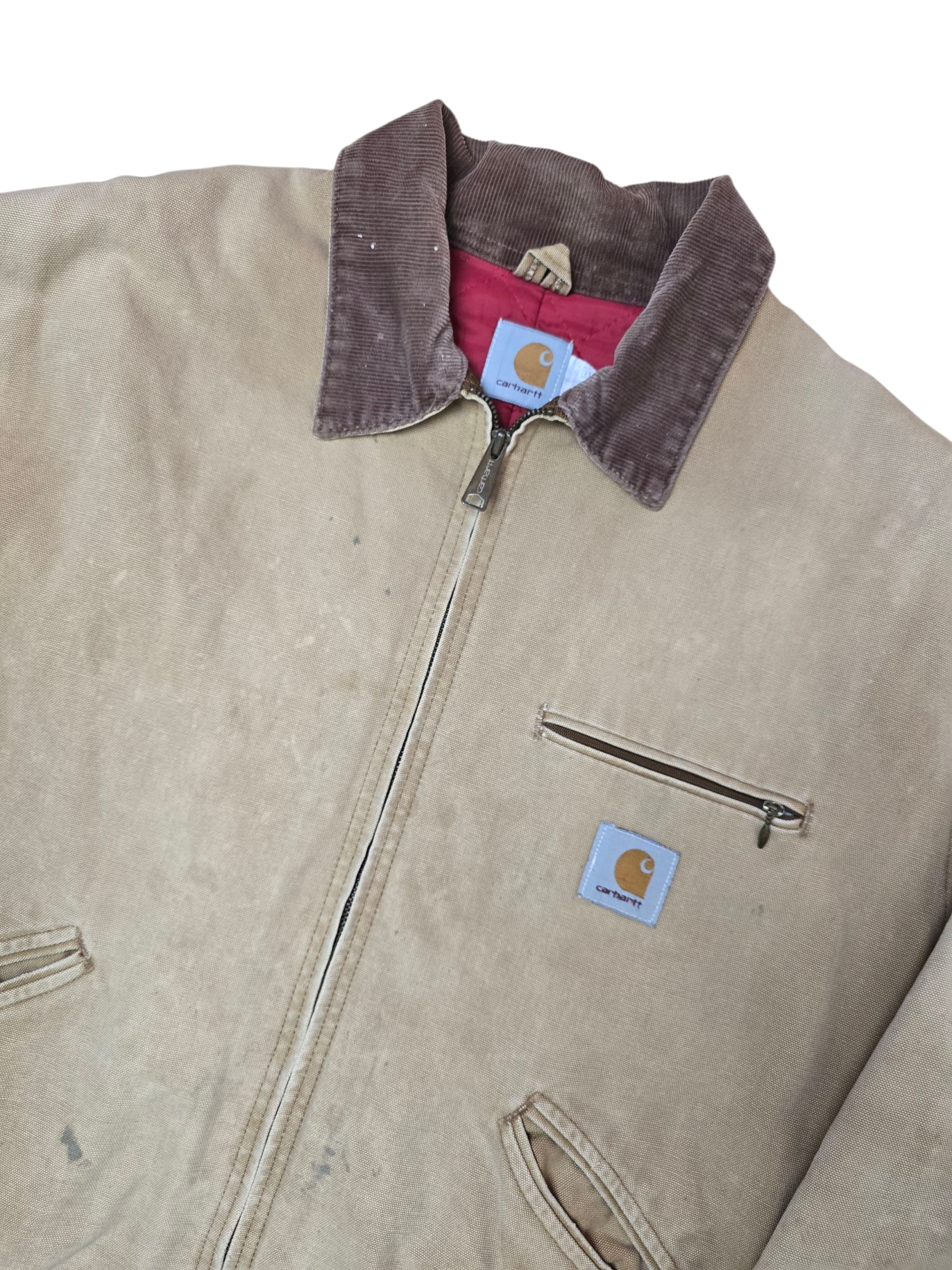 Carhartt Detroit 80s Light Brown Workwear Jacket 6QLJ - Large Carhartt Detroit 80s Light Brown Workwear Jacket 6QLJ - Large