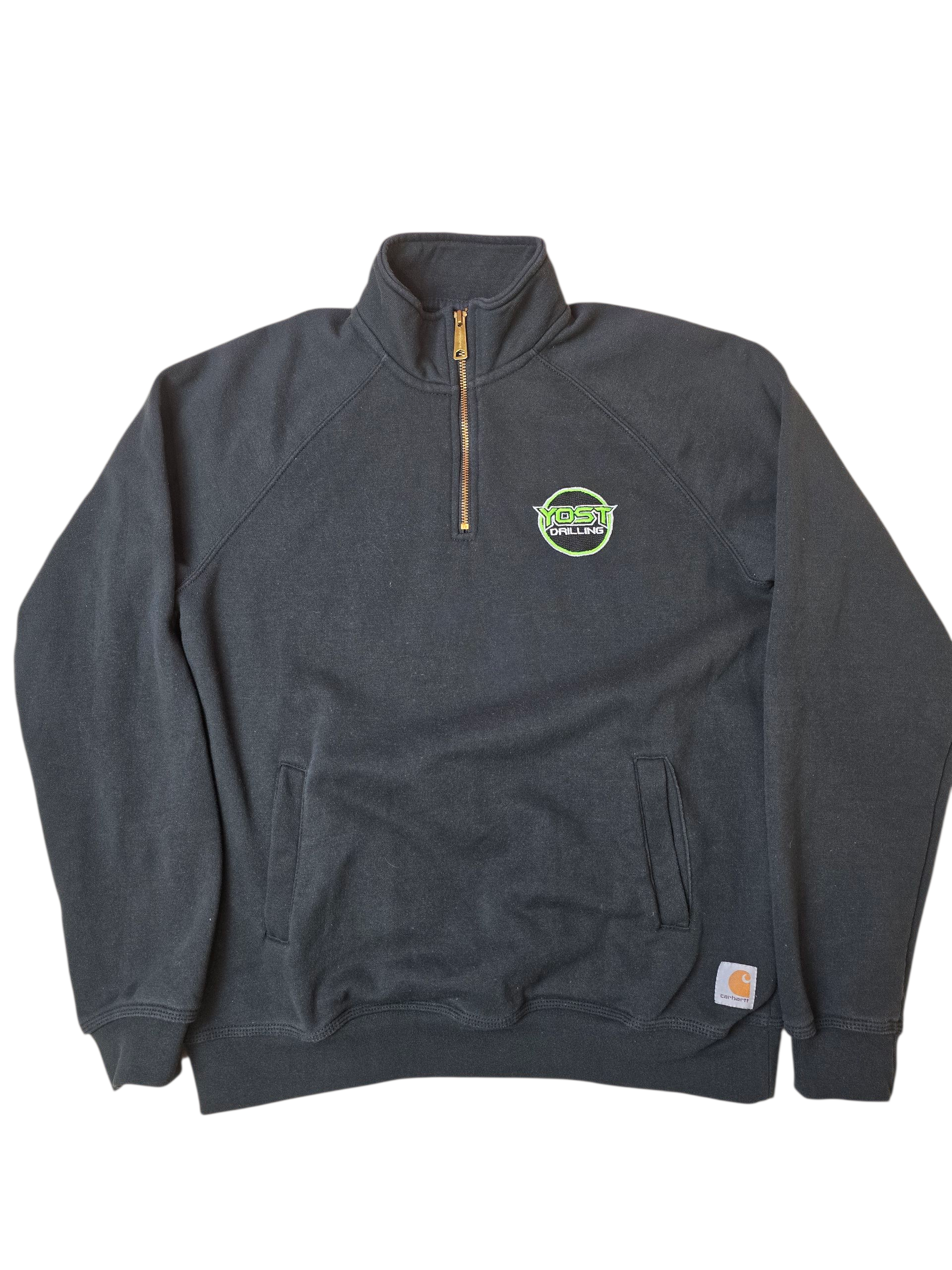 Carhartt Black YOST Drilling 1/4 Zip Sweatshirt - Medium