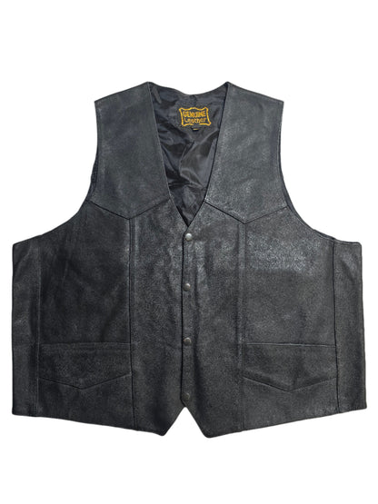 Black Leather Vest - XL