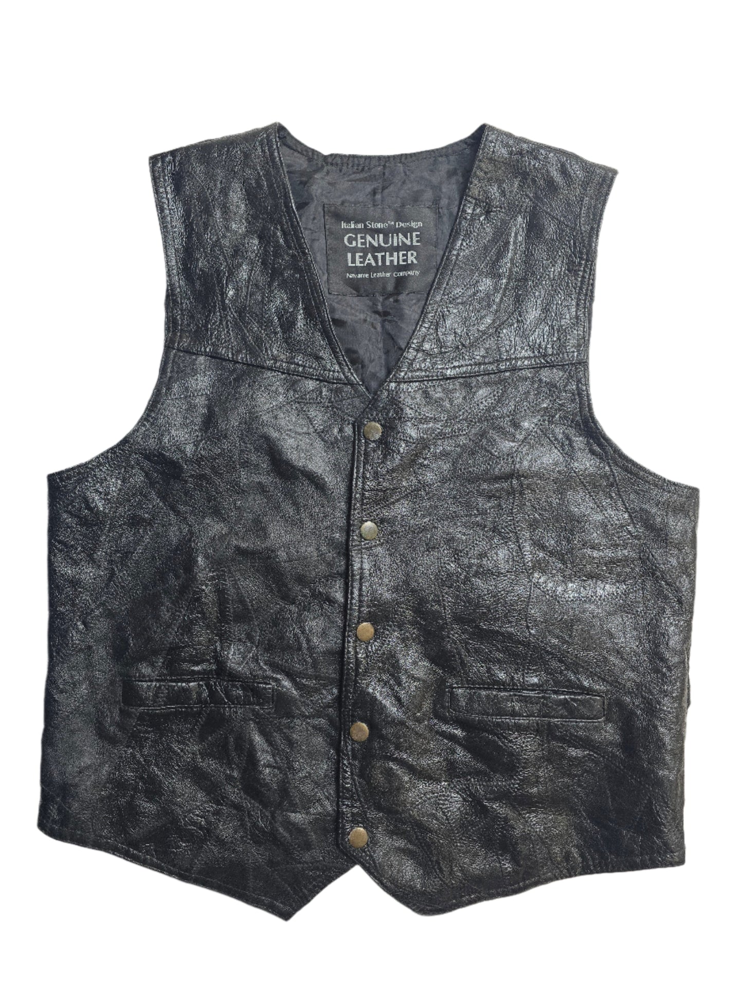 Italian Stone Leather Vest - Medium