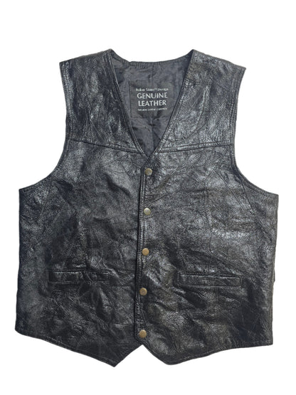 Italian Stone Leather Vest - Medium