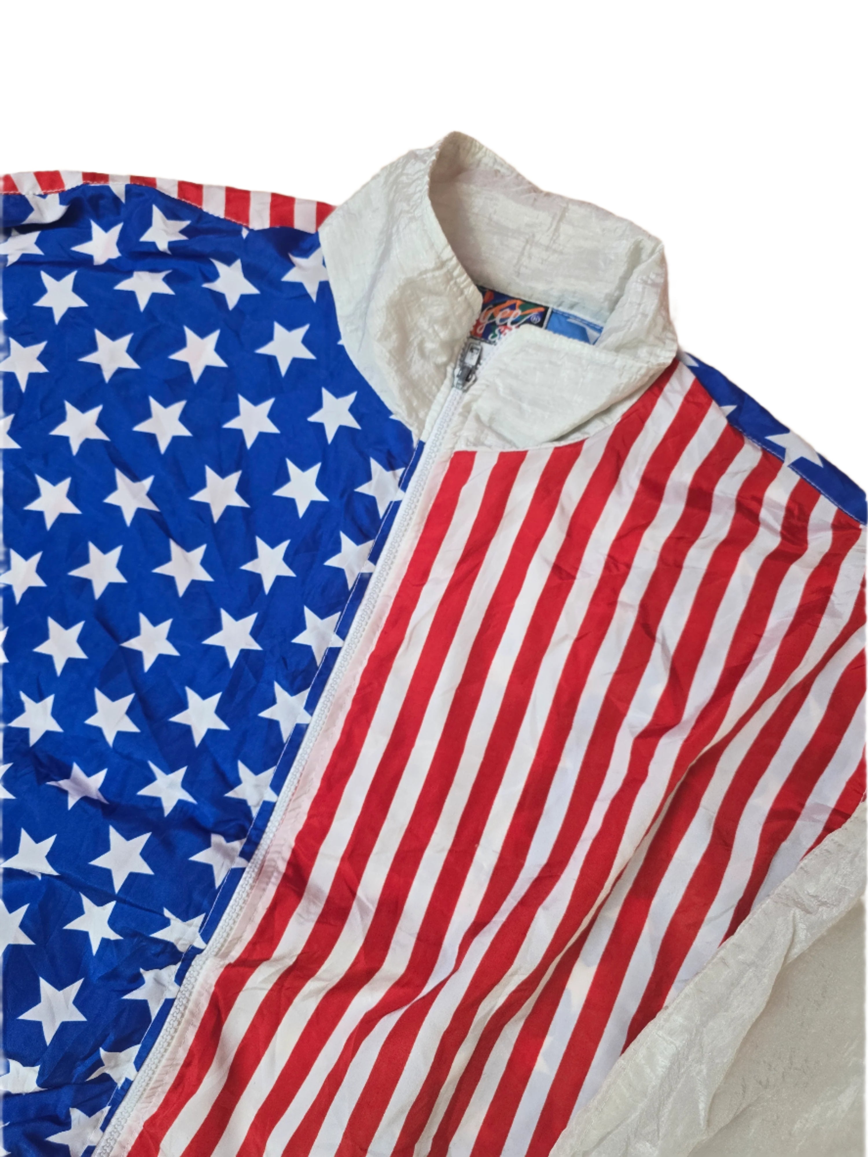 Argee Sports American Flag Crazy Festival Shell Jacket - Medium