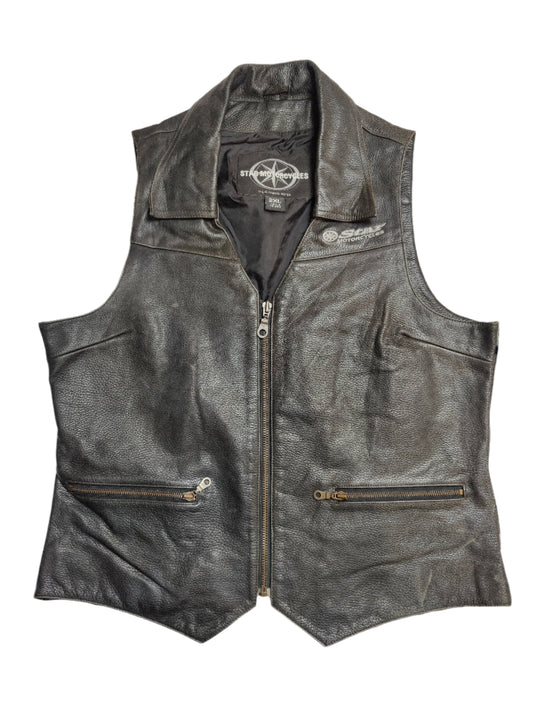 Yamaha Leather Biker Vest - 2XL